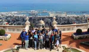 Students taking picture in Haifa