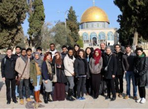 Student group visiting the Dome of the Rock