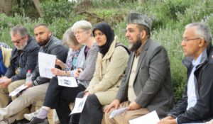 People listening to the tour