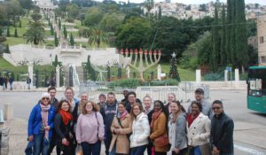 Students taking picture in Haifa