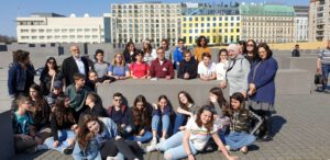 Group of teachers and students visiting Berlin memorial 2