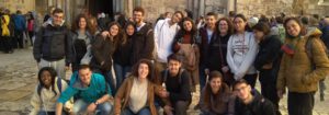 Group of students visiting the Church in Jerusalem